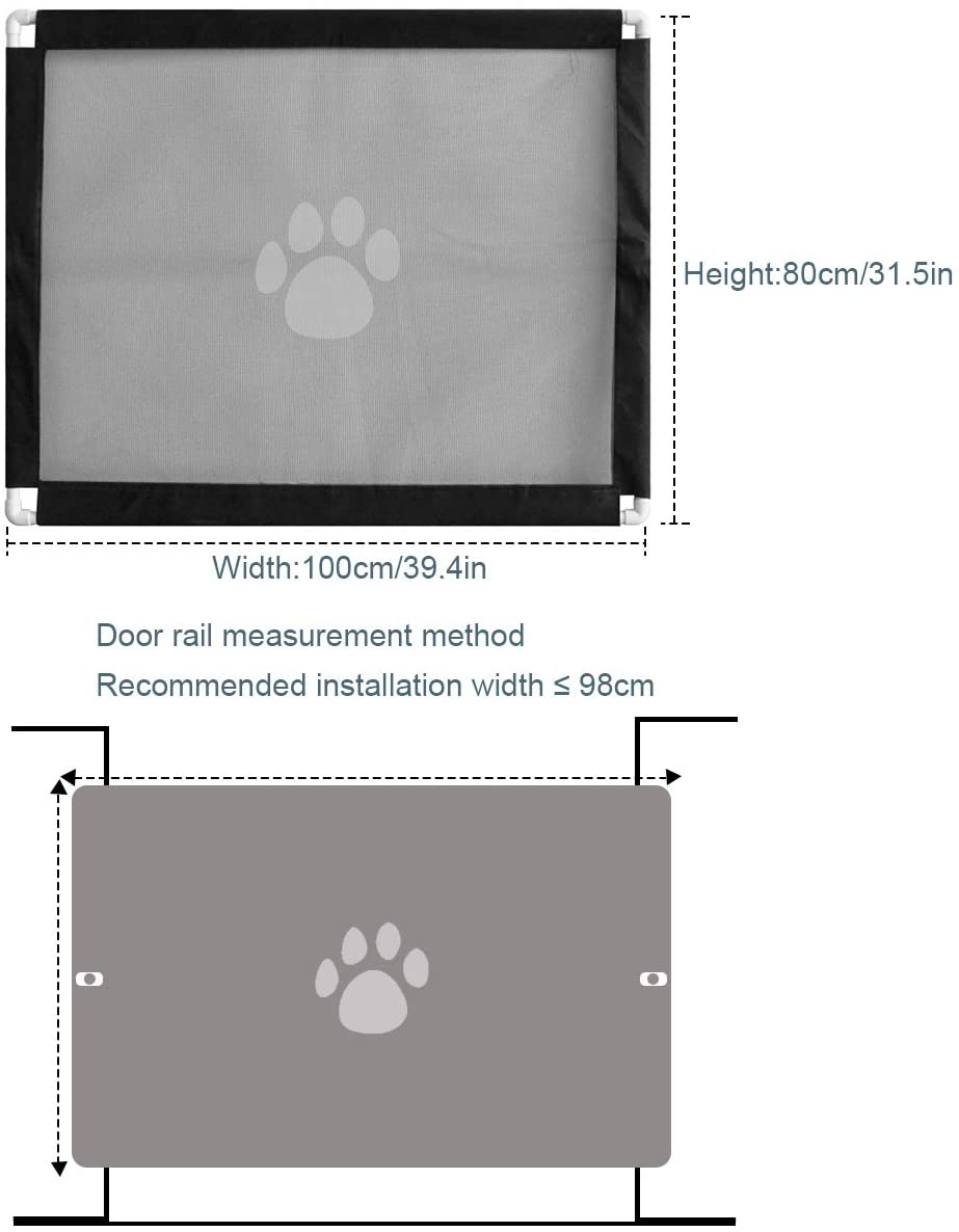  Magic Gate Dog Barrera de Seguridad Plegable Portátil para Perro Puerta de Seguridad Aislada para Perros y Mascotas 39x31.5 