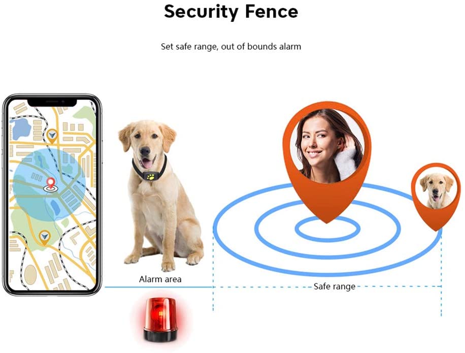  Mini rastreador de GPS para mascotas Collar rastreador de actividad para perros y gatos Posicionamiento del dispositivo anti-perdido Buscador de localizadores en tiempo real Impermeable Negro 