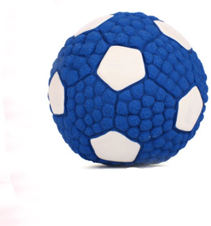  Monbedos Squeaky Chew Dientes Pelota de Juguete de Goma Natural para Perros diseño de balón de fútbol fútbol 9.5CM 