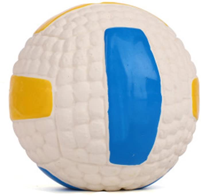  Monbedos Squeaky Chew Dientes Pelota de Juguete de Goma Natural para Perros diseño de balón de fútbol fútbol 9.5CM 