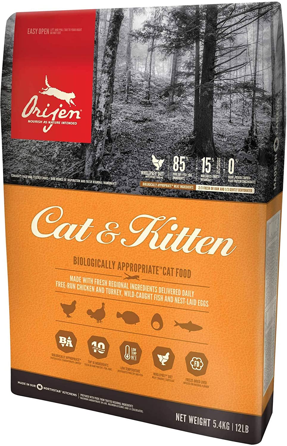  Orijen Cat & Kitten Comida para gato y gatito 1.8 Kg 1 Saco 