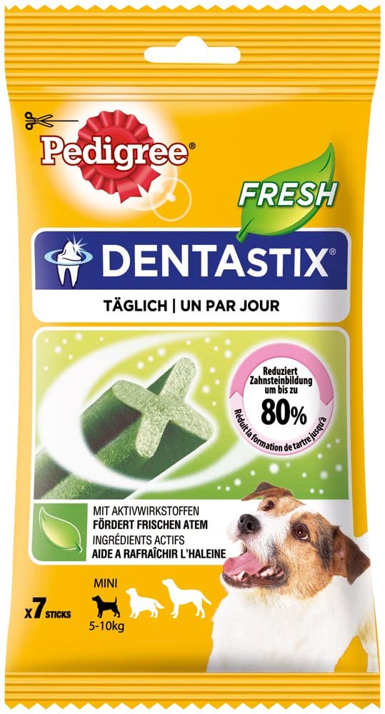  PEDIGREE Dentastix Fresh Premios para Perros Pequeños de Higiene Oral contra el Mal Aliento - Paquete de 10 x 110 gr - Total: 1100 gr 