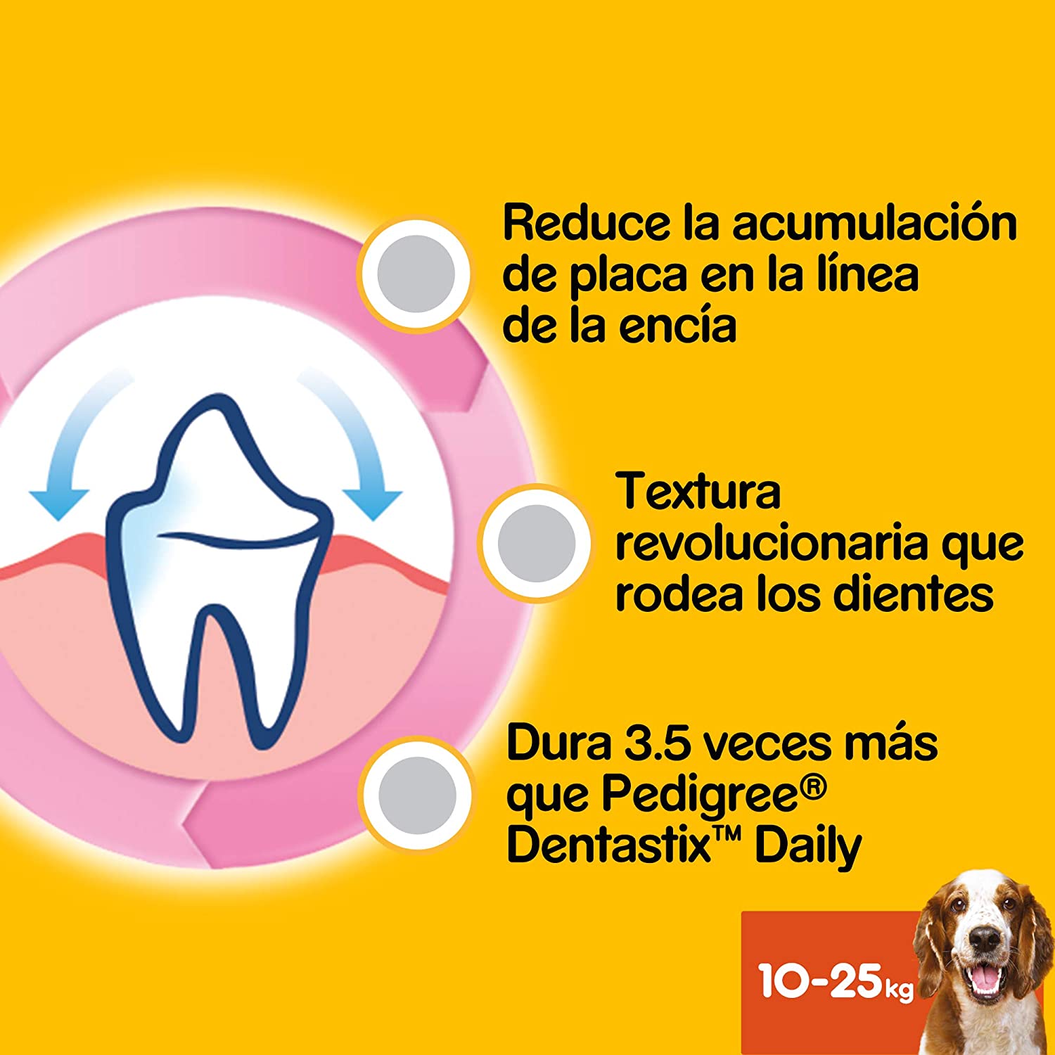  Pedigree Pack de 7 Dentastix de Uso Diario para la Limpieza Dental de Perros medianos (Pack de 10) 