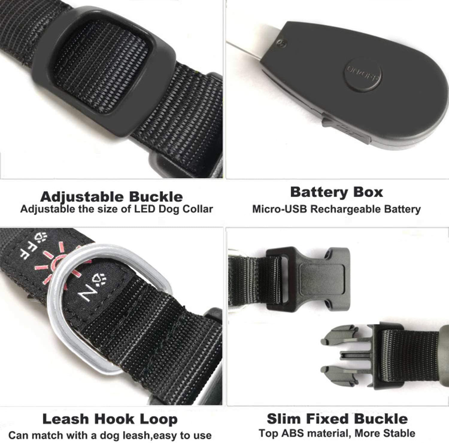  PetIsay LED Collar para Perros, Super Brillante con luz LED Recargable por USB, Collar de Perro Iluminado para Seguridad Nocturna, Resistente al Agua, tamaños Ajustables(Azul Real，L(50-60cm)) 
