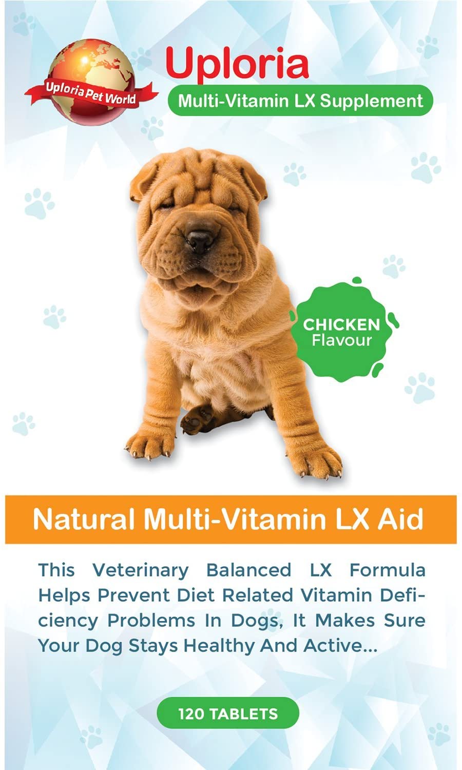  Preparado Multivitamínico Para Perros - 120 Comprimidos Masticables Con Sabor A Pollo | Estas Vitaminas Y Suplementos Para Perros Le Aseguran De Que Su Perro Se Mantenga Sano Y Activo 
