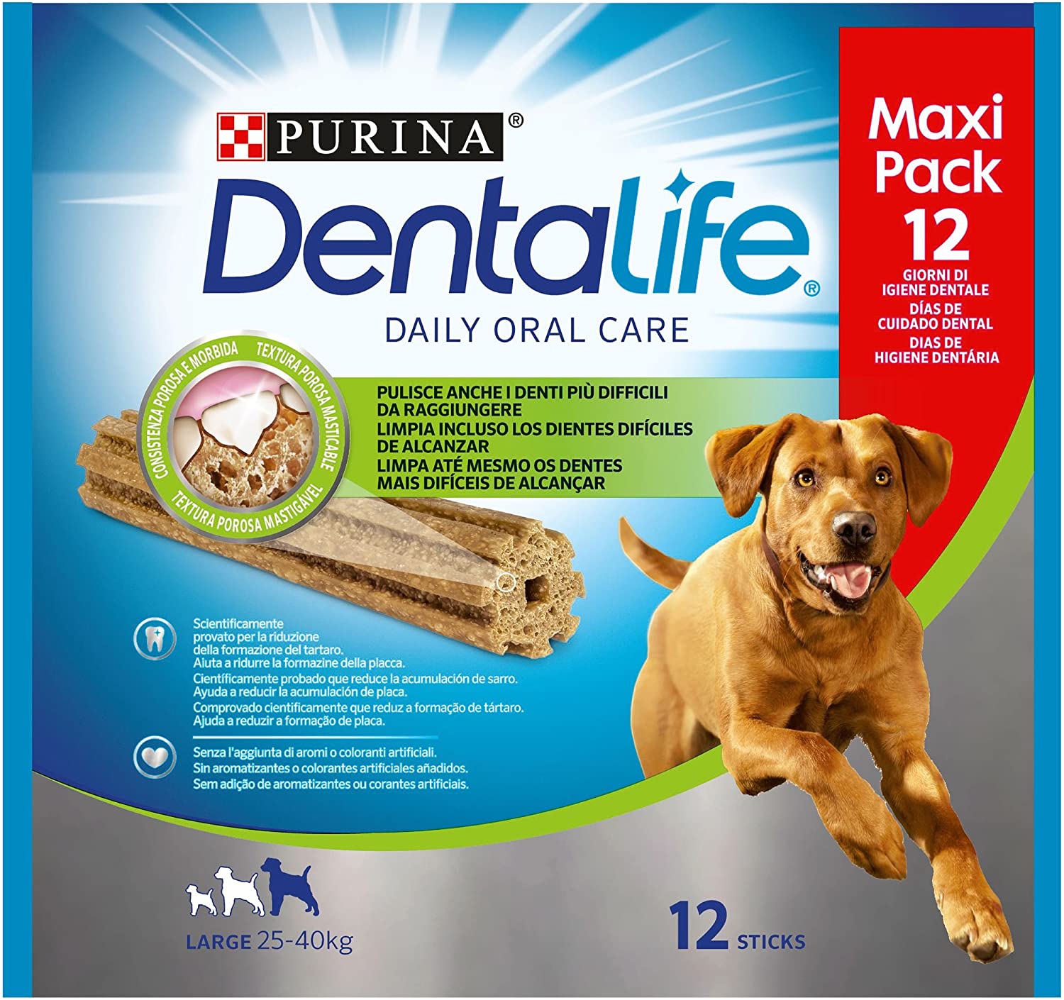  Purina Dentalife Perro Grande [5 packs x 12 sticks] 