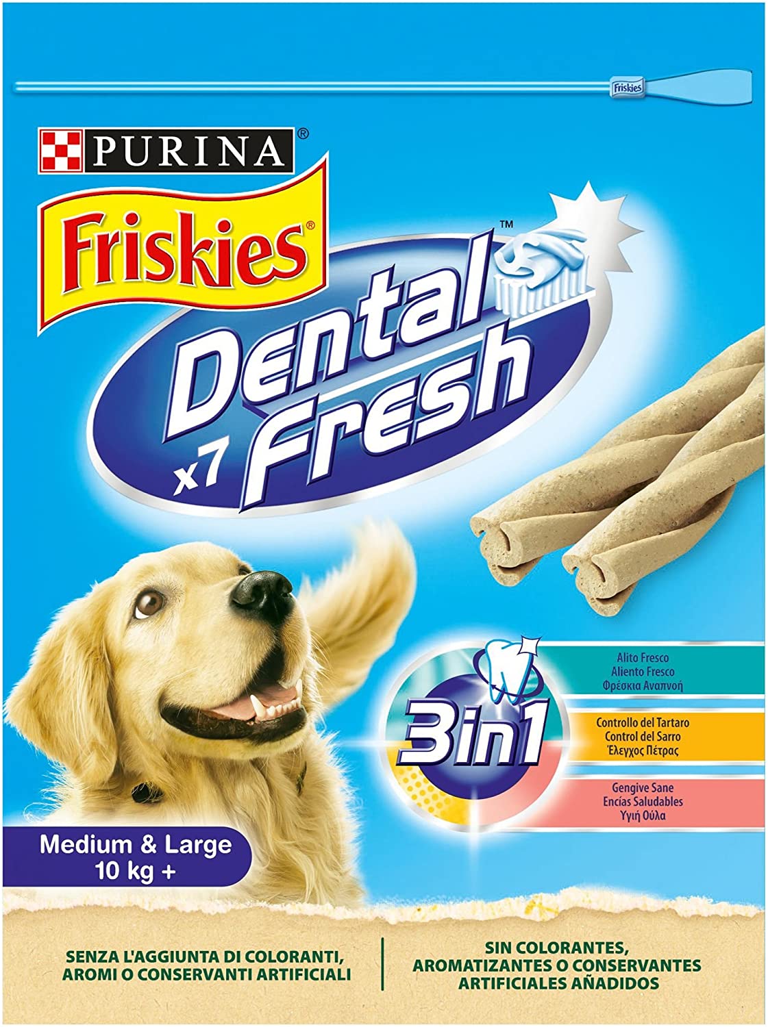  Purina Friskies Dental Fresh golosina dental para Perro Mediano y Grande 6 x 180 g 