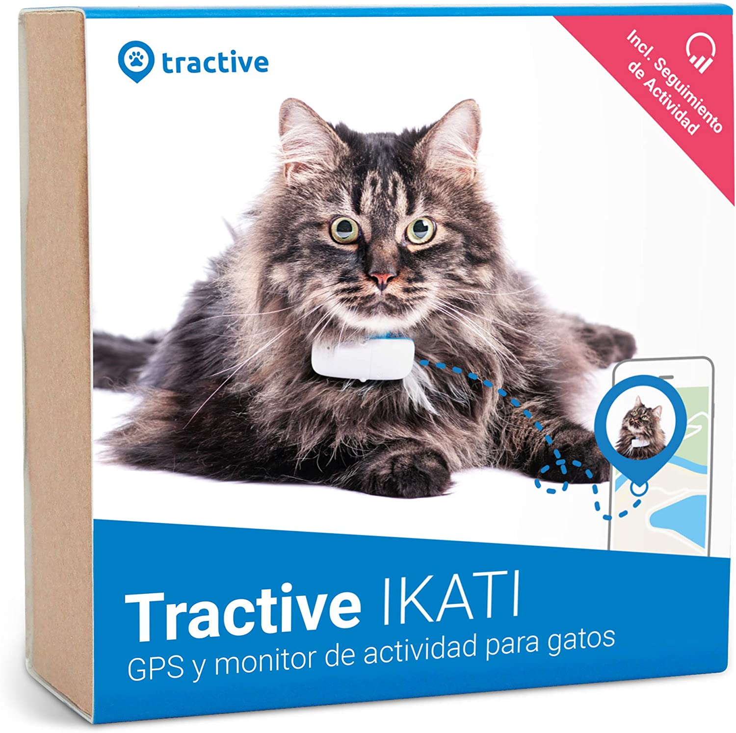  Tractive Localizador GPS para gatos, rango ilimitado, seguimiento de actividad, resistente al agua (Último Modelo) 