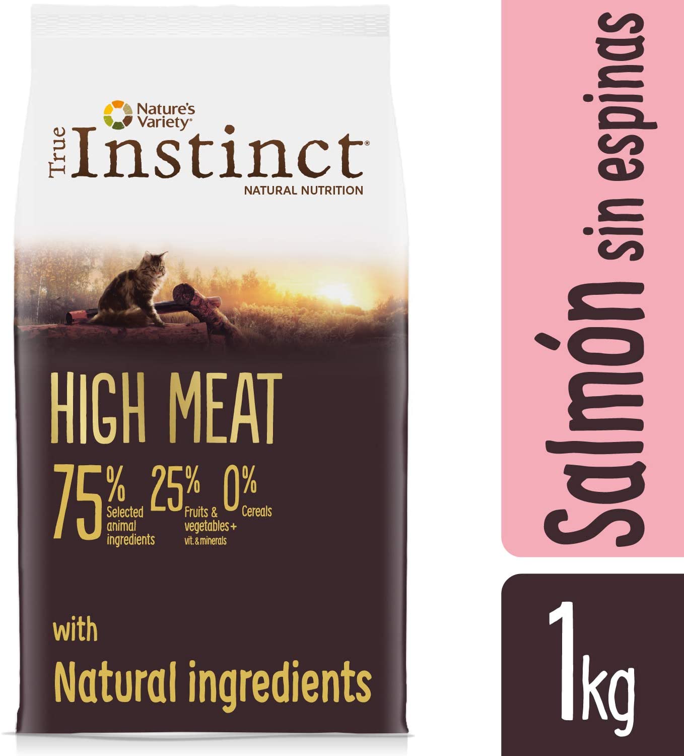  True Instinct High Meat - Pienso para Gatos Adultos con Salmón sin espinas y atún- 1 kg 