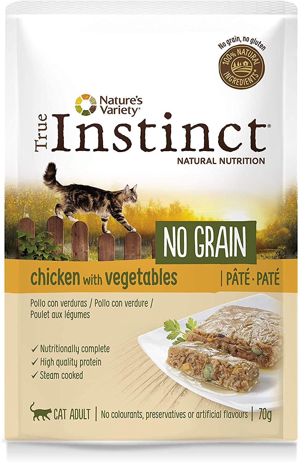  True Instinct No Grain Paté de Pollo con Verduras para Gatos 70 gr - Pack de 8 