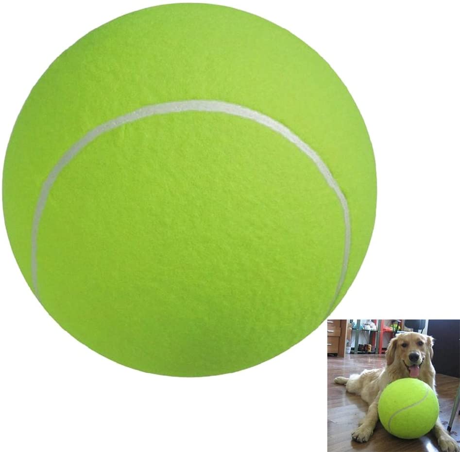  UEETEK 24CM Diámetro perro masticar juguete Pet Ball gigante pelota de tenis para perro de mascota grande jugando ejercicio 