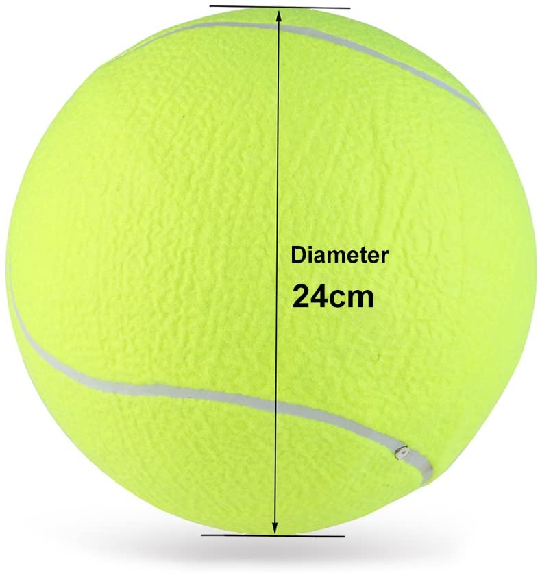  UEETEK 24CM Diámetro perro masticar juguete Pet Ball gigante pelota de tenis para perro de mascota grande jugando ejercicio 
