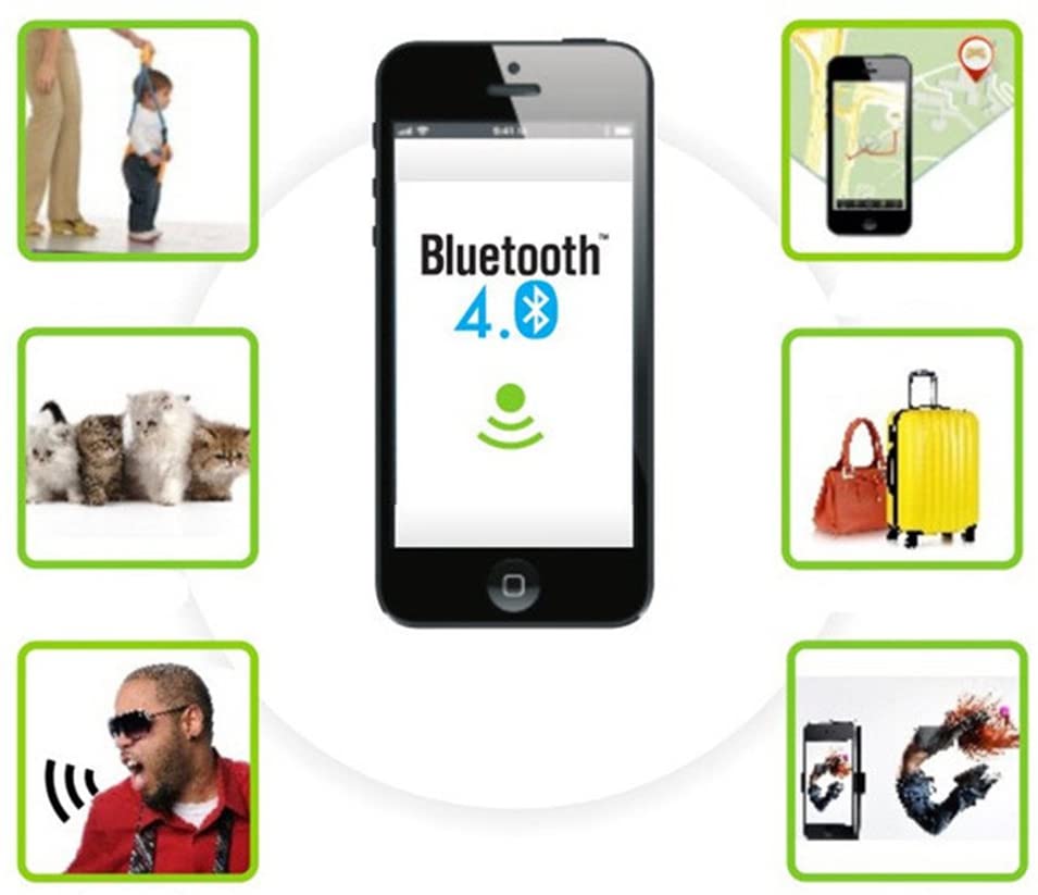  UKCOCO Smart Finder Localizador GPS Pet Tracker Alarma Wireless Bluetooth 4.0 Anti-perdió el sensor remoto Selfie Shutter Seeker Itag para niños Bolsa Wallet Keys SmartPhone (Negro) 