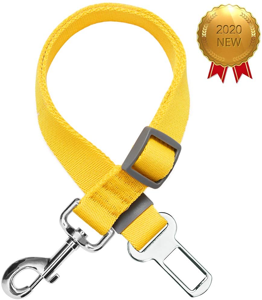 Umi. by Amazon - Classic - Cinturón de seguridad para perros ajustable, resistente y seguro; debe usarse con arnés (amarillo) 