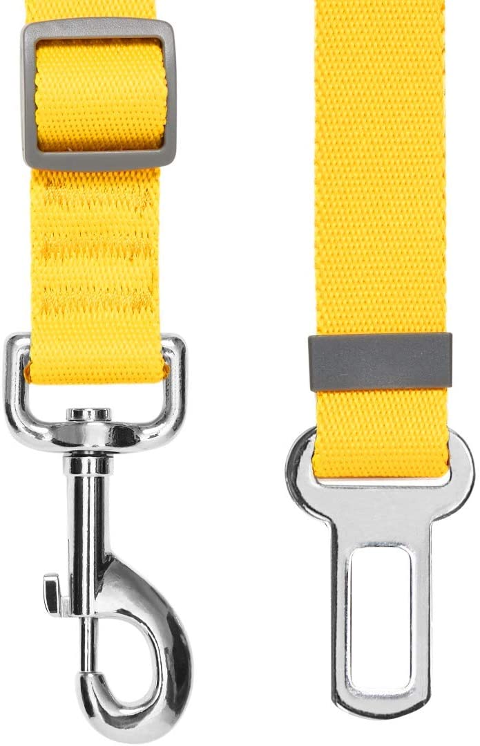  Umi. by Amazon - Classic - Cinturón de seguridad para perros ajustable, resistente y seguro; debe usarse con arnés (amarillo) 