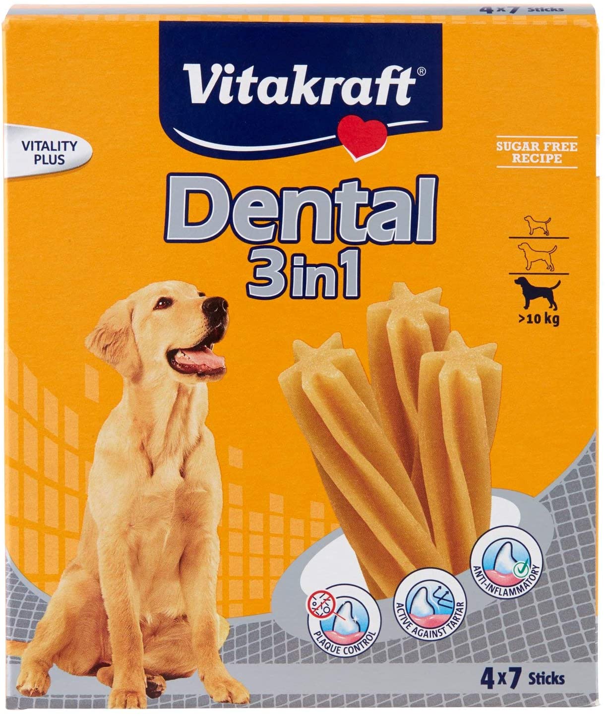  VITAKRAFT Vita Fuerza Cuidado Dental Snack para Perros Multi Pack Dental 3 en 1 Sticks 