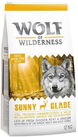  Wolf of Wilderness Venison - Guante de sol para adulto Una comida saludable y saludable para su perro 