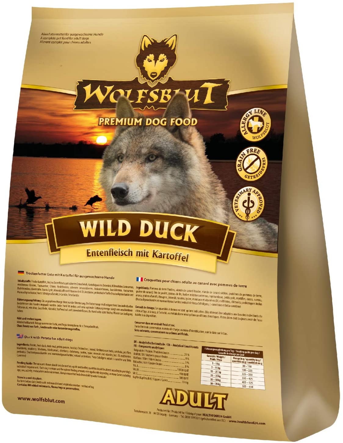  Wolf Sangre Wild Duck Adult, 1er Pack (1 x 2 kg) 