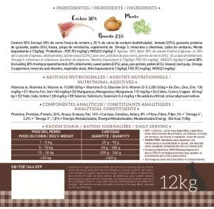  YERBERO Nature Sensitive Cordero/arroz Comida Hipoalergénica para Perros 12kg 