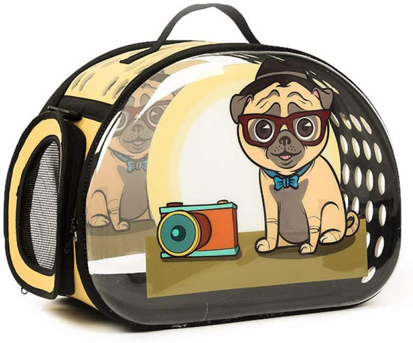  ZZSDG Bolso de Mensajero Transparente Mochila para Mascotas para Gatos Suministros para excursiones Portador de Cachorros Accesorios para Perros Bolso de Hombro para Porta Mascota 