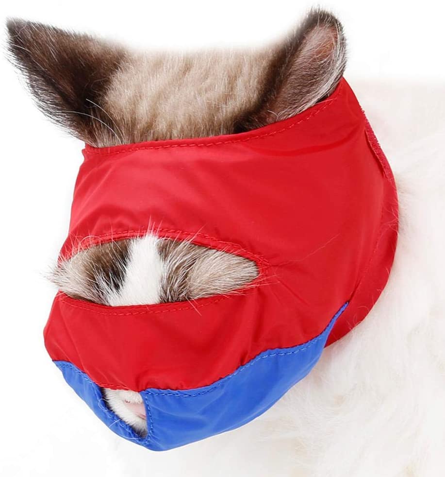  akaddy Respirable Gato de Nylon Bozal Gatito Máscara Anti mordida Gatos Cubierta Protectora para los Ojos 