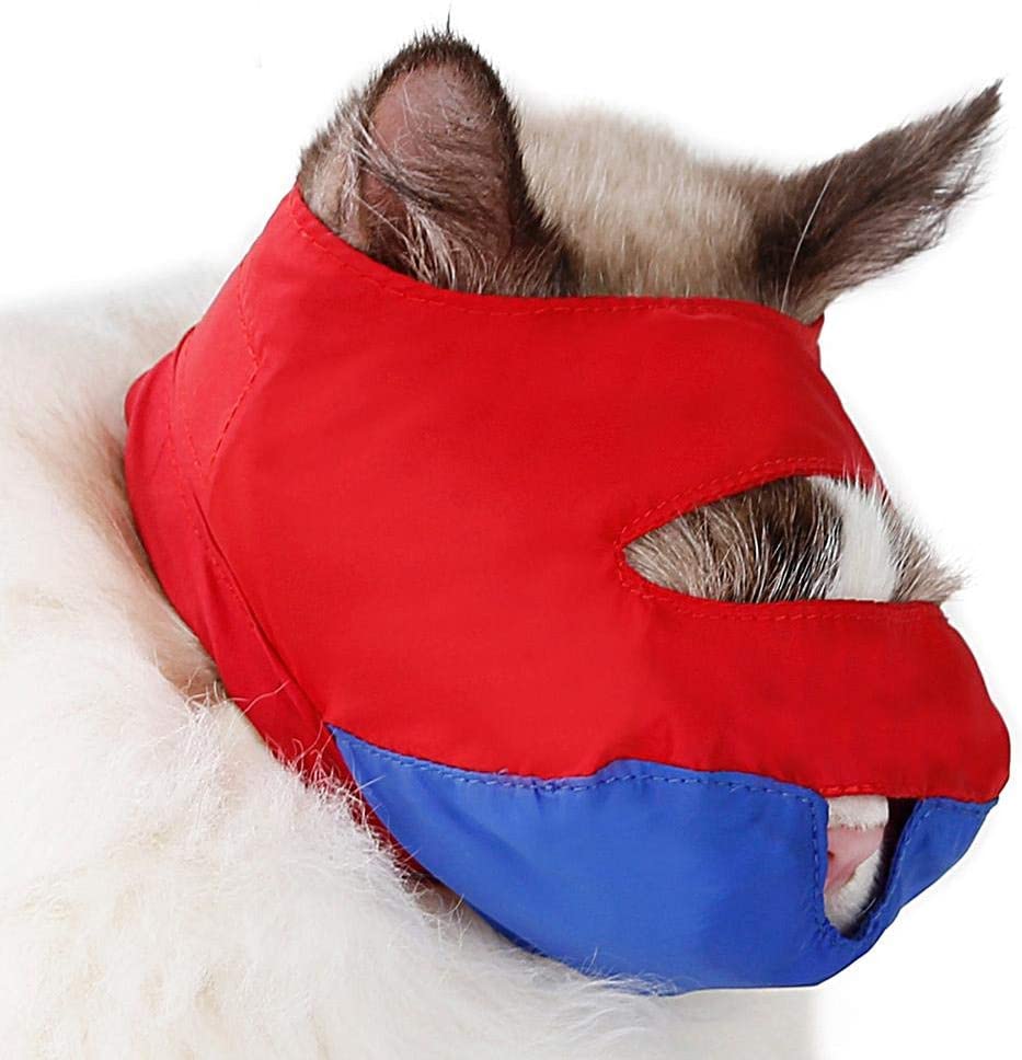  akaddy Respirable Gato de Nylon Bozal Gatito Máscara Anti mordida Gatos Cubierta Protectora para los Ojos 