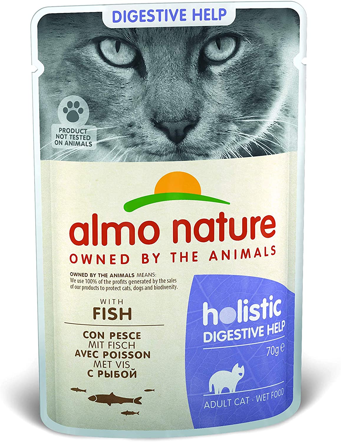  ALMO NATURE - Bolsa funcional de comida para gato sensible, con pescado, 30 x 70 gr 
