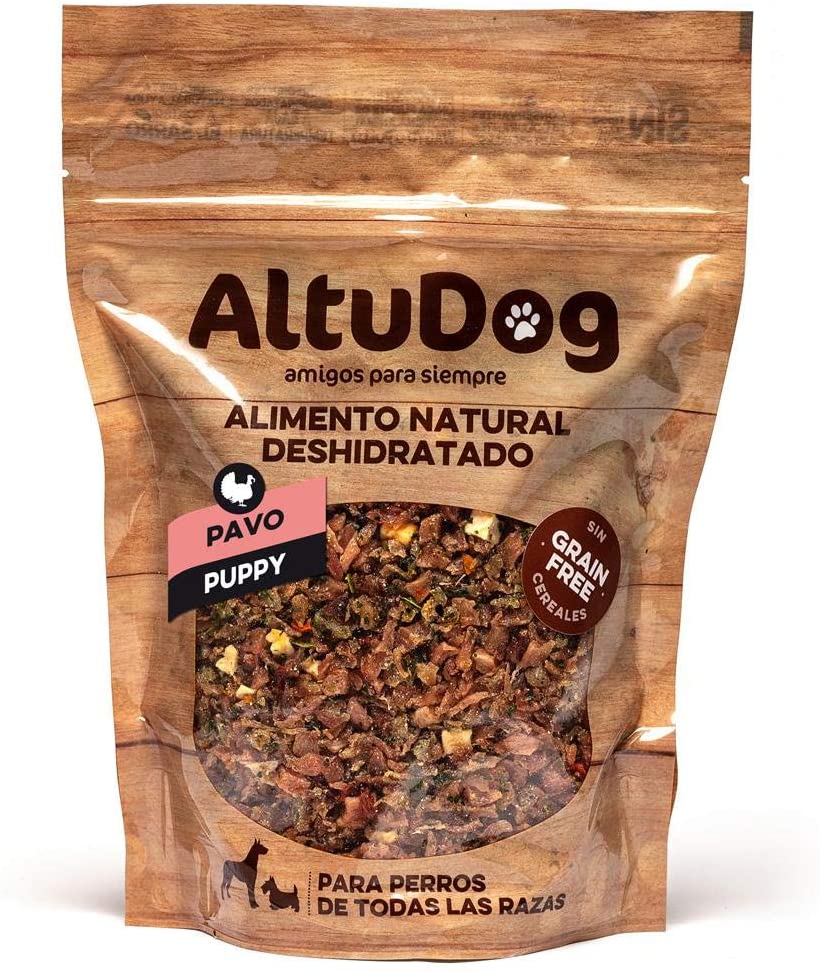  ALTUDOG Alimento Natural deshidratado para Cachorros Pavo SIN Cereales Puppy 500g - Comida Natural para Perros (10x500g) 