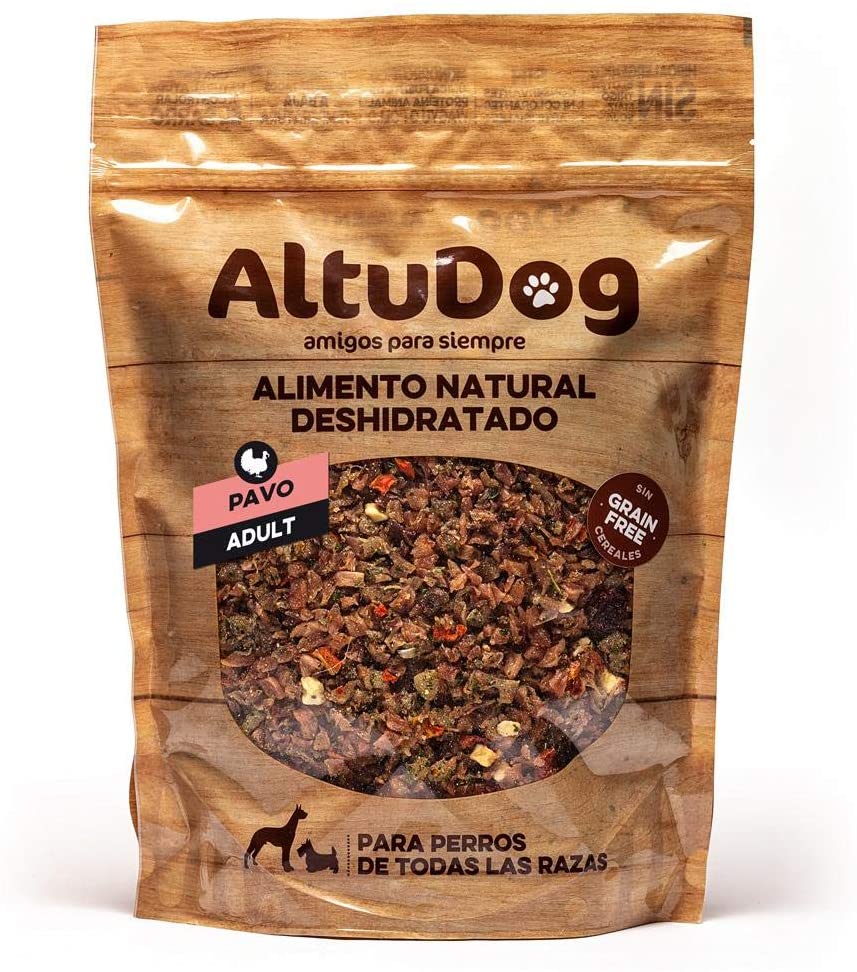  ALTUDOG Alimento Natural deshidratado para Perros Adultos Pavo SIN Cereales 1Kg - Comida Natural para Perros (10x1Kg) 