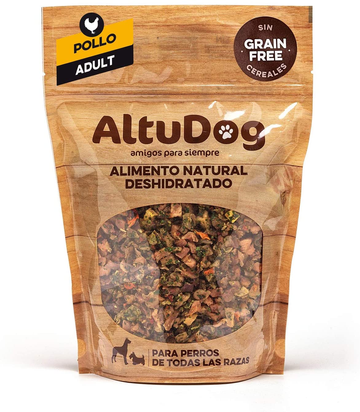 ALTUDOG Alimento Natural deshidratado para Perros Adultos Pollo SIN Cereales 500g - Comida Natural para Perros (10x500g) 