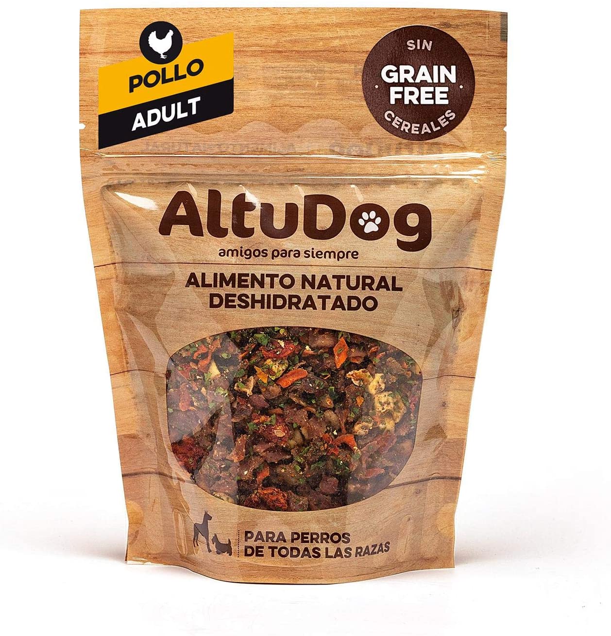  ALTUDOG Alimento Natural deshidratado para Perros Adultos Pollo SIN Cereales Adult 250g - Comida Natural para Perros (10x250g) 