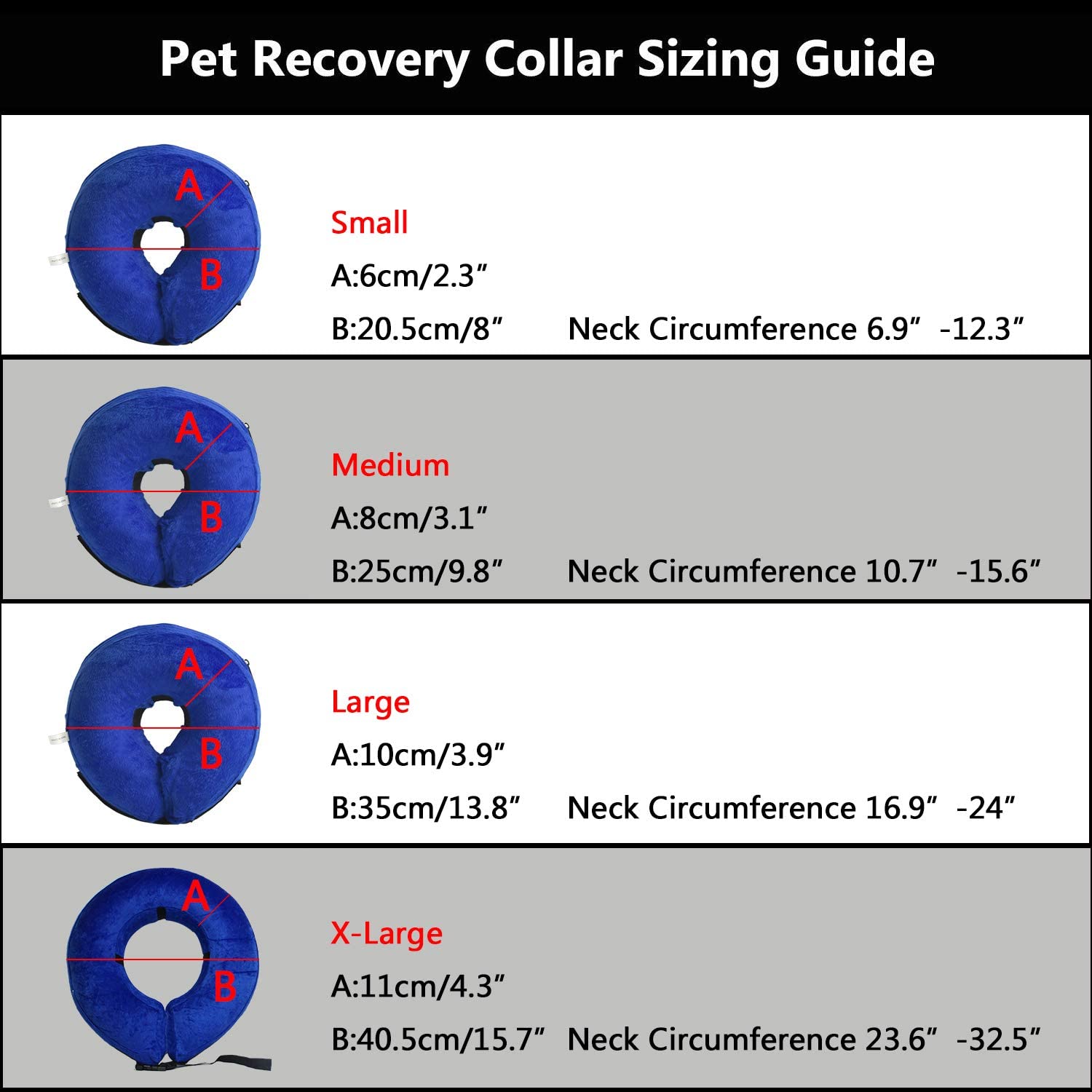  AMZTM Collar De Perro Inflable De Recuperación De Mascotas-Cuello Protector Suave para Perros Gatos（Pequeño，Azul） 