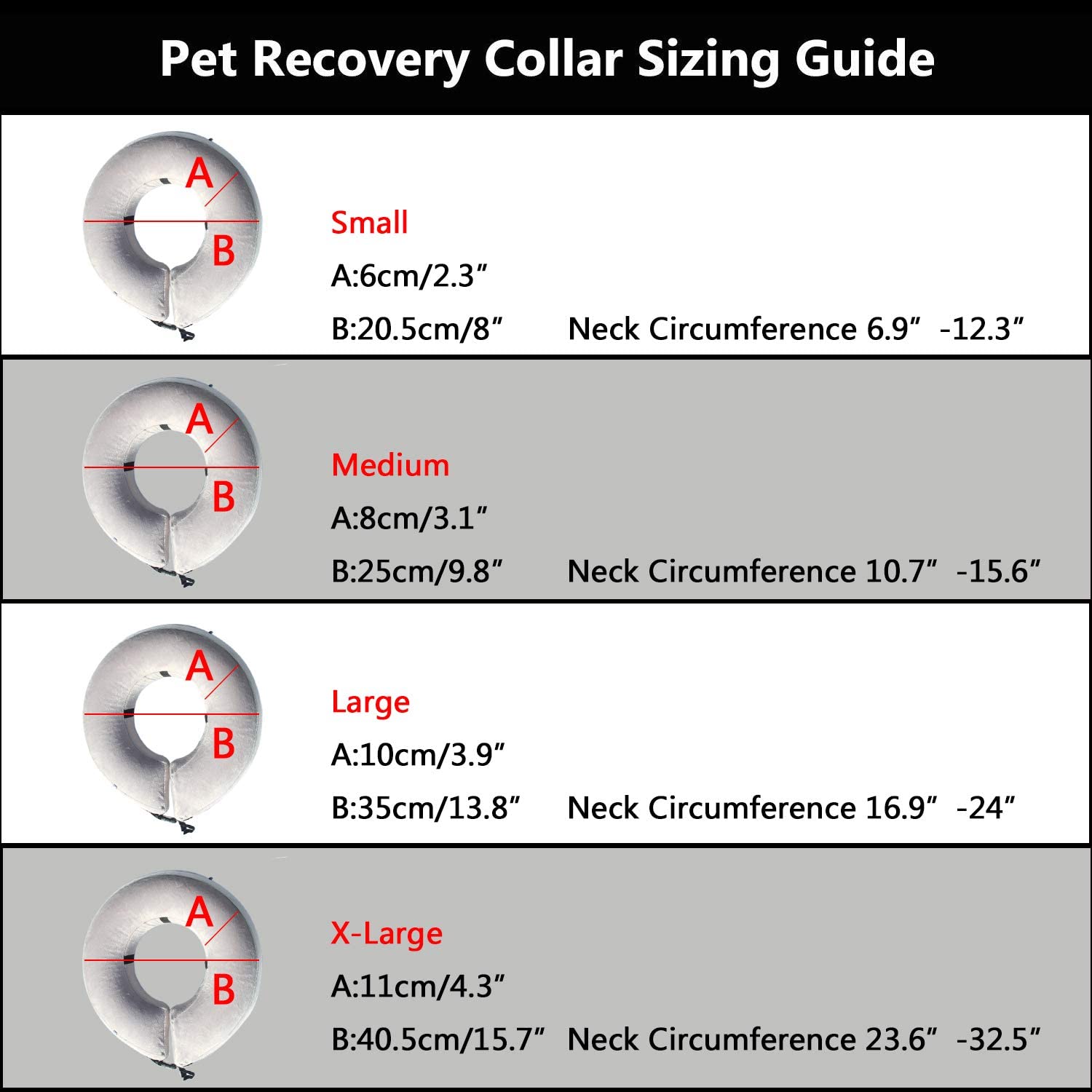  AMZTM Collar De Perro Inflable De Recuperación De Mascotas-Cuello Protector Suave para Perros (Gris, L) 
