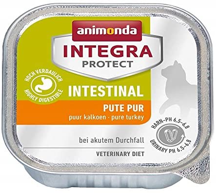  animonda Integra Protect Intestinal de gato húmedo Forro con Pute | Dietas gato Forro | húmedo Forro en diarrea o Vómitos (16 x 100 g) 