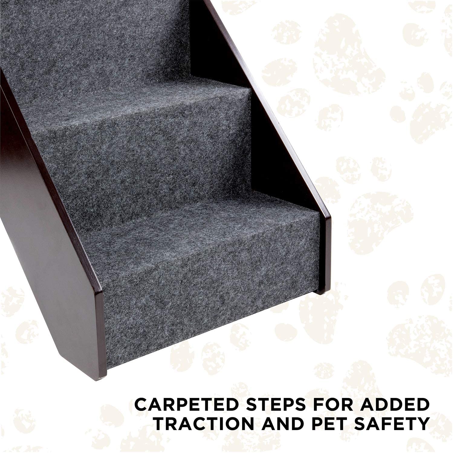  Arf Pets Escaleras de Madera para Perros peldaños Anchos y Plegables de 3 Niveles de Altura para Mascotas pequeñas 