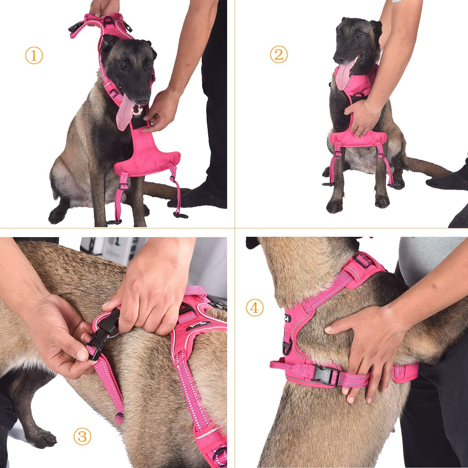  Arnés de perro ajustable de Truelove, de malla suave y transpirable, de nailon reflectante a 3 metros, para perros pequeños, medianos y grandes 