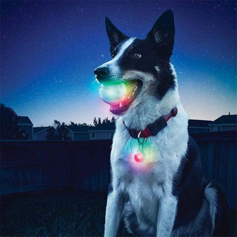  Augproveshak Pelota de Juguete para Mascotas, con Luces LED, para Perros, Resistente a mordiscos, Juguete Divertido para Mascotas 