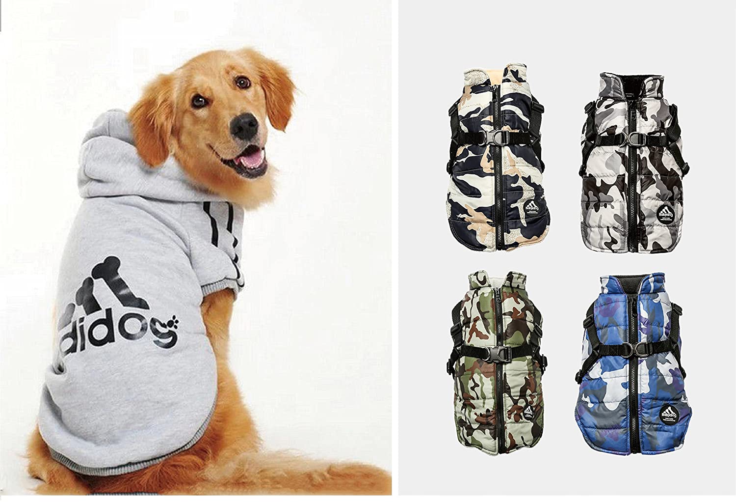  babydog Abrigo Ropa Camuflaje para Mascotas Perro Otoño e Invierno Caliente Chaleco Chaqueta Jacket (Beige, 7L) 