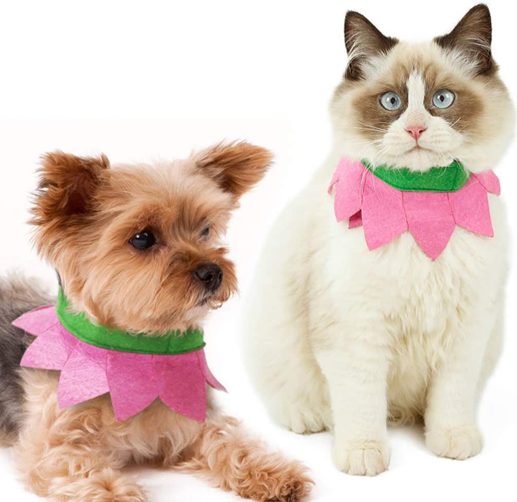  Balacoo Gato Perrito Collar de Flores Ajustable Encanto Gatito Fieltro Rosa Guirnalda Collar Collares Personalizados 