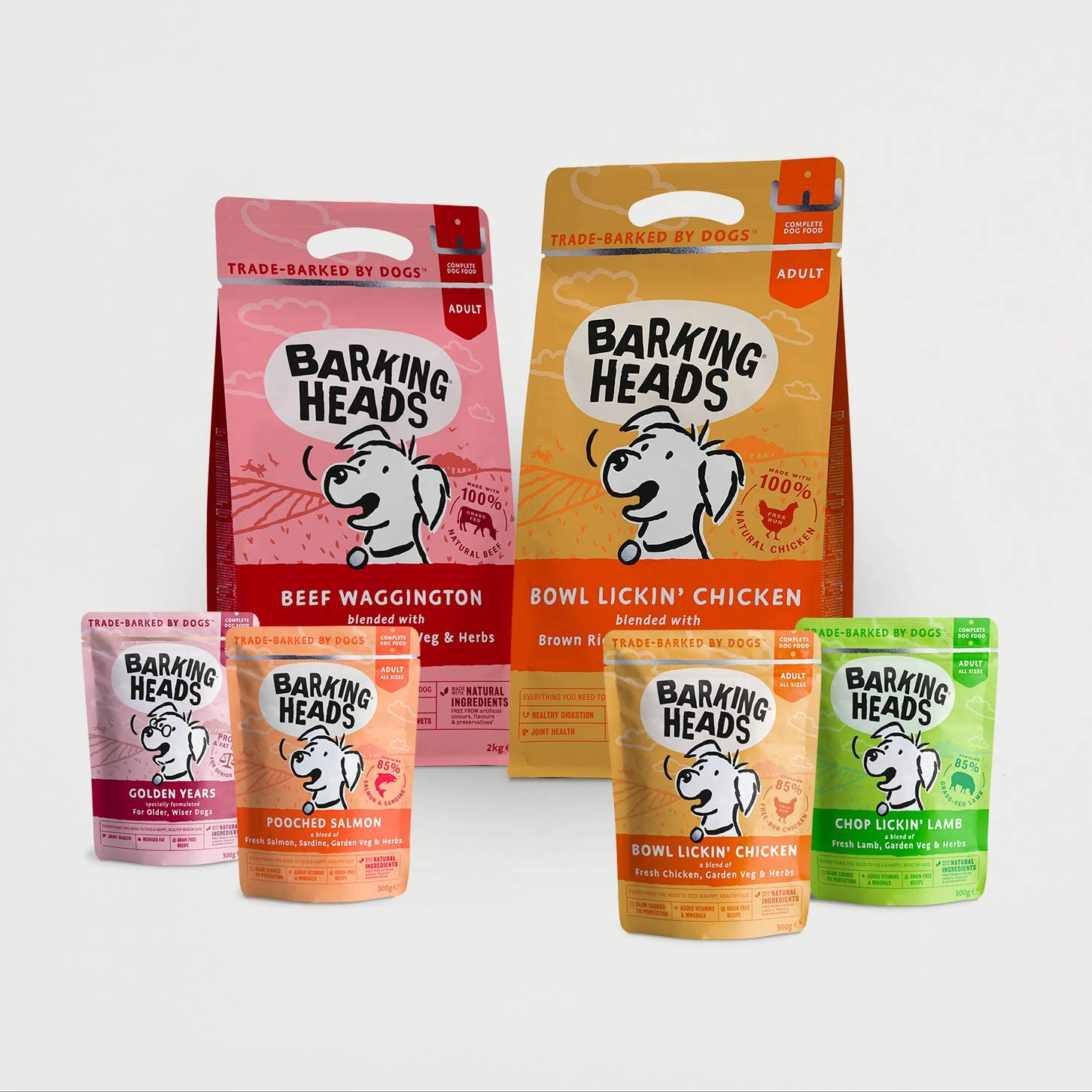  Barking Heads Comida Seca para Perros - Bowl Lickin' Chicken - Pollo 100% natural sin aromas artificiales, Ayuda a mejorar la digestión y la salud de las articulaciones, 2 kg 