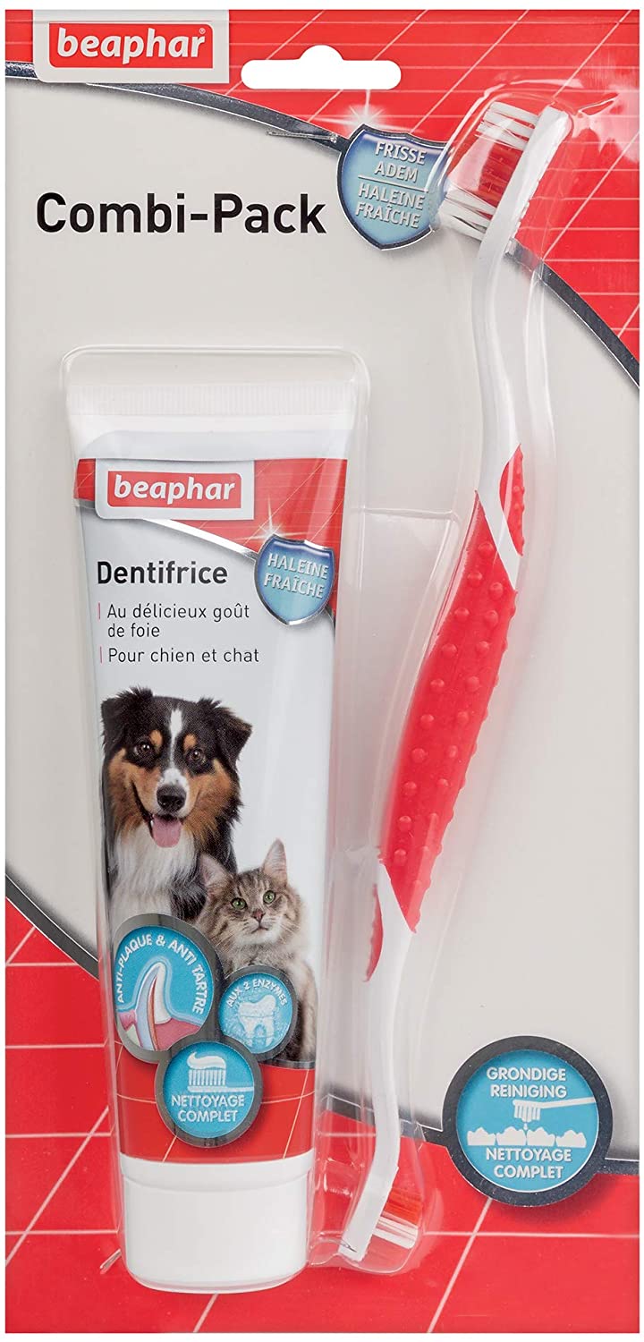  Beaphar - Pasta Dental para Perro (100 g) con Cepillo de Dientes 