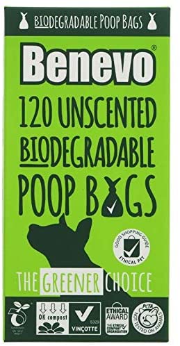  Benevo - Bolsas biodegradables para Caca (120 Bolsas) 