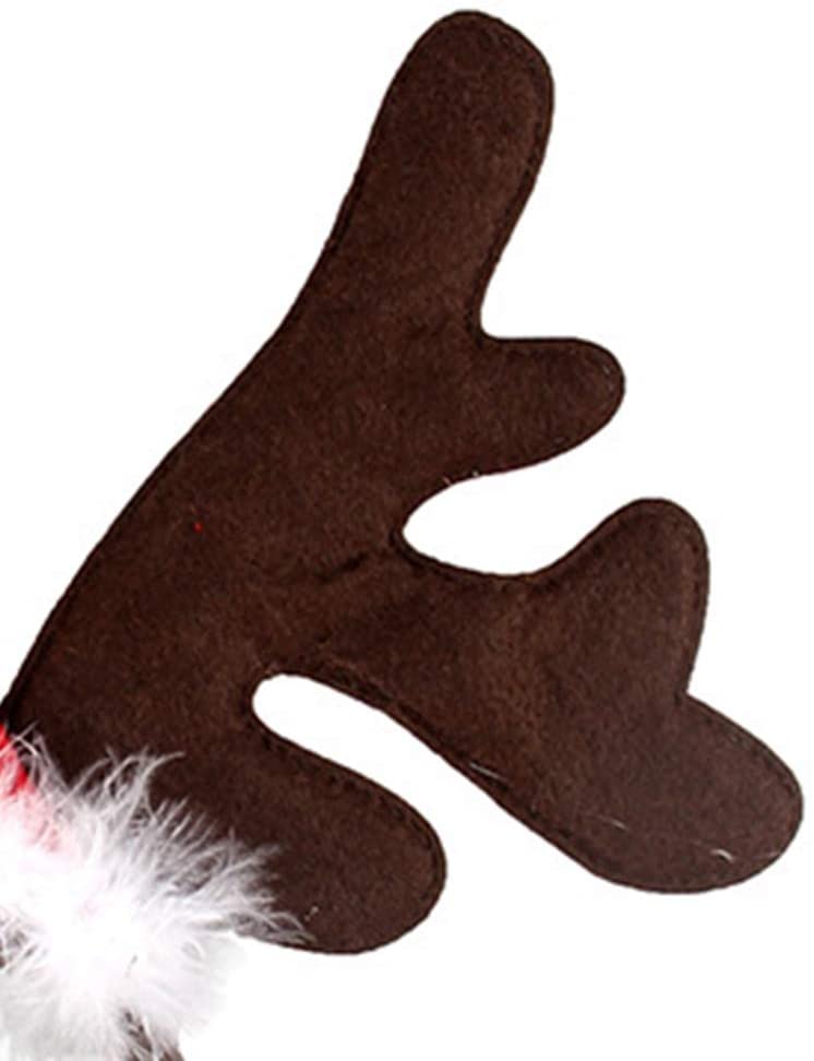  BESTOYARD Diadema para Mascotas de Navidad Perro Aro de Pelo Aro Linda Cornamenta con Bowknot para el Festival de Navidad Decoración de Fiesta (patrón de Gorra roja) 