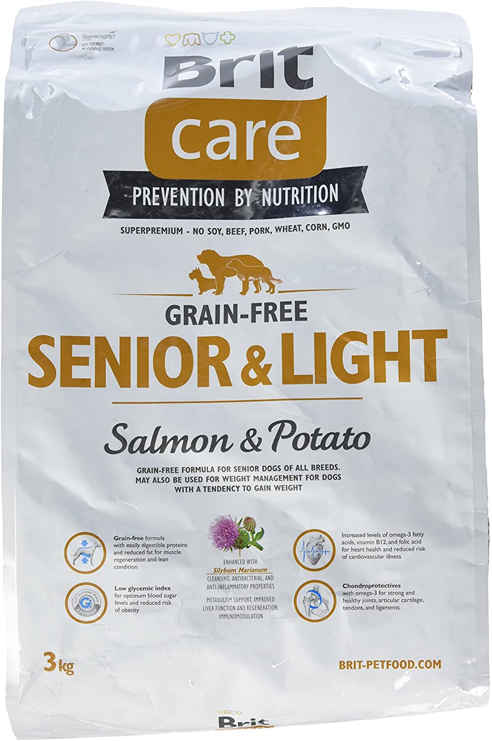 Brit Care Grain-Free Senior Salmon & Potato Comida para Perros - 3000 gr 