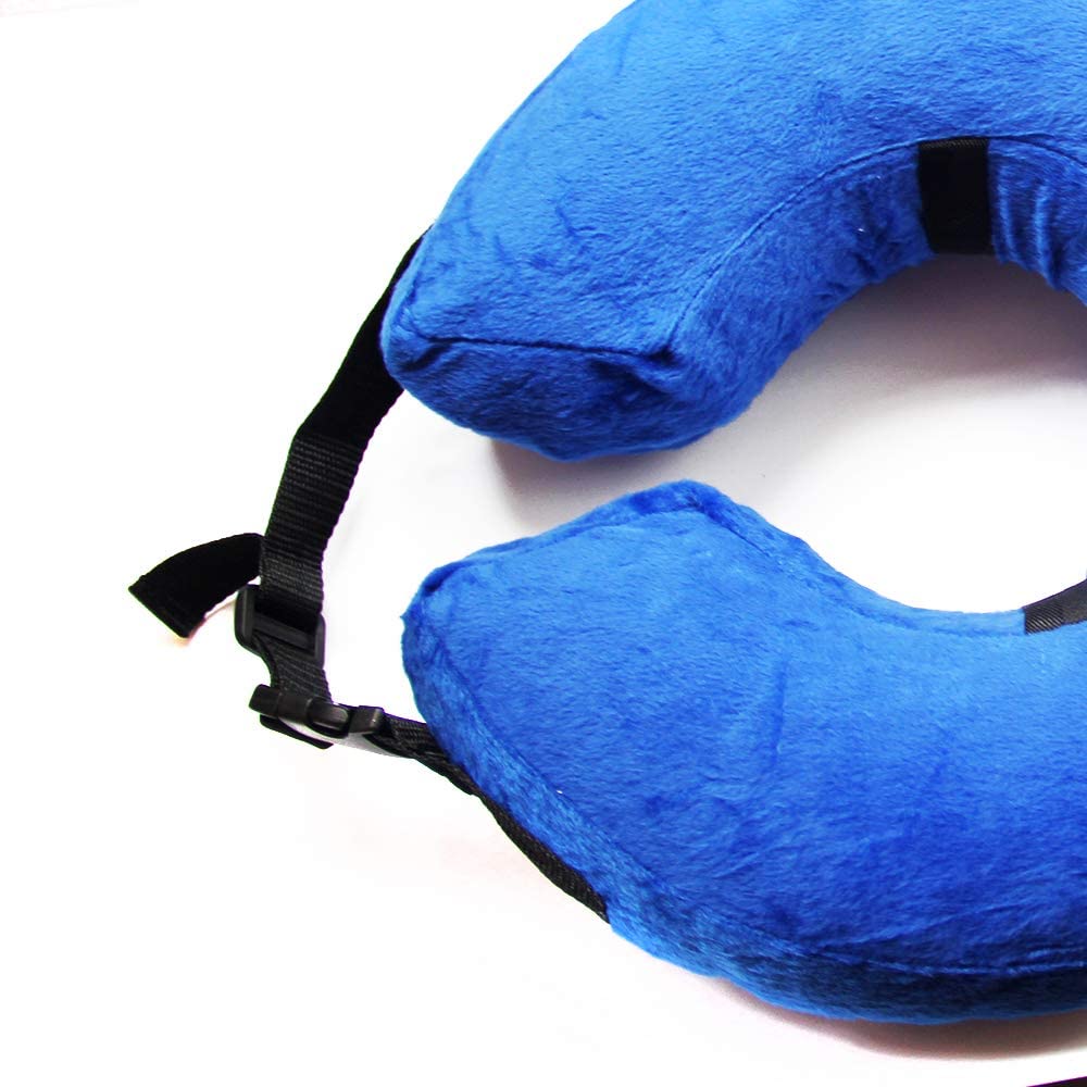  BVAGSS Collar Inflable de Recuperación Cuello Protector Suave para Perros y Gatos XH003 (L, Blue) 