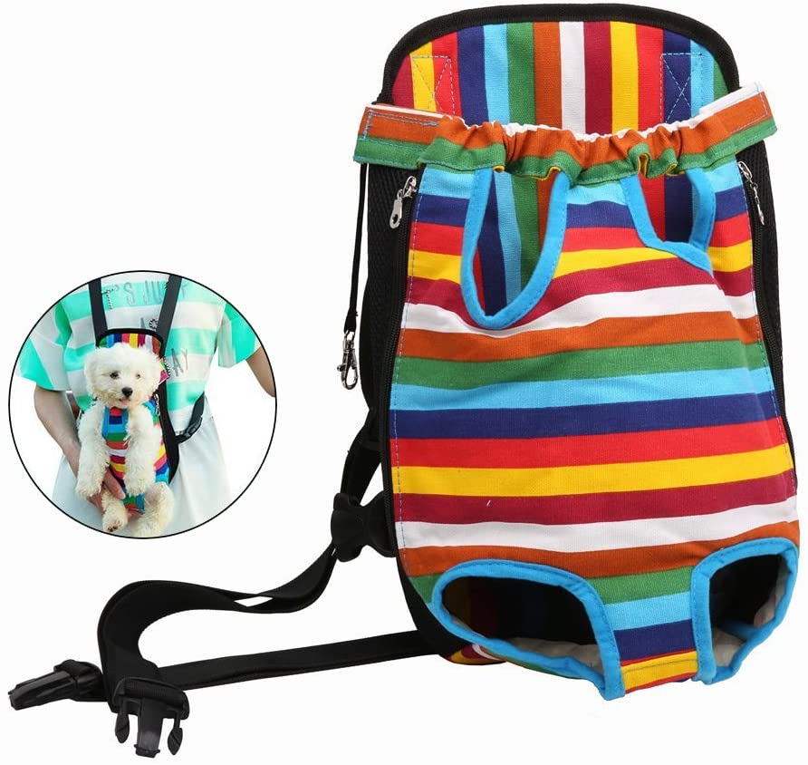  Case Wonder Mochila para Perro Y Gato - Cabeza y Piernas Fuera Portátil Adjustable Viaje Bolsa Backpack Frontal Pack de Transporte para Mascota Perro Gato y Cachorros (M) 