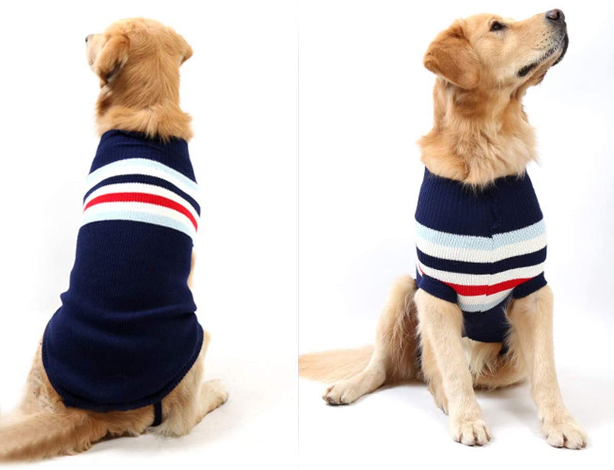  Chaleco para perro a rayas de moda, abrigo, suave, de lana, para invierno, para perros pequeños y medianos grandes 