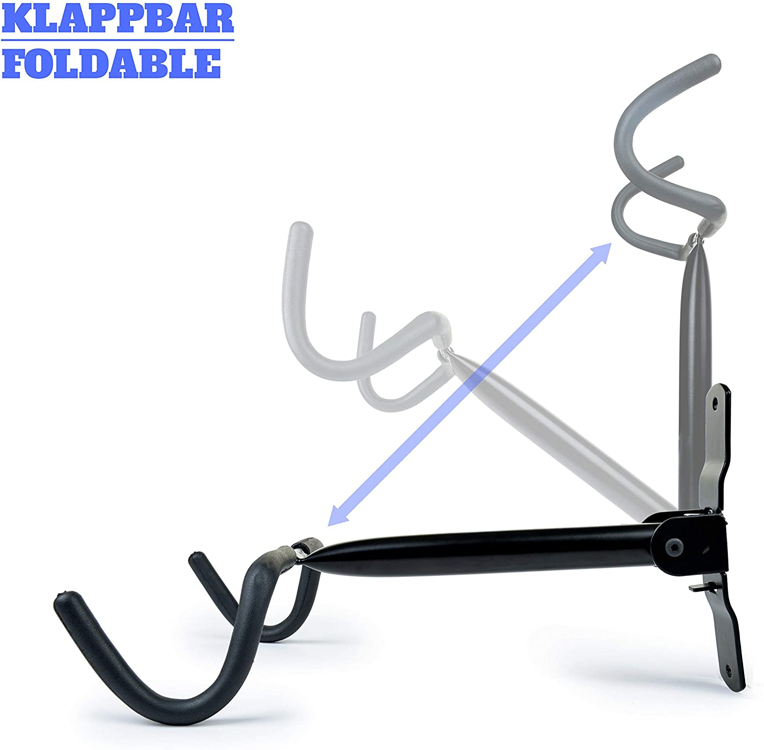  Charles Daily Soporte Bicicletas Pared Plegable - Colgador de Bici para Pared con Protección del Cuadro - Ganchos para Colgar Bicicletas - Negro 