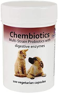  Chembiotics - Probióticos de múltiples cepas con enzimas digestivas para perros y gatos 