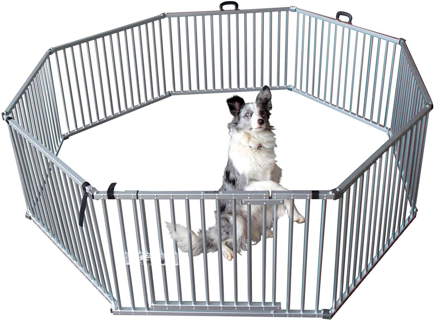  Corral de aluminio para mascotas plegable y portátil, tamaño L, de Callieway® 